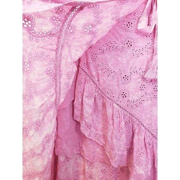 NEW Young Fabulous and Broke Pink Eyelet Hi-Low Wrap Skirt size XS - Picture 10 of 11